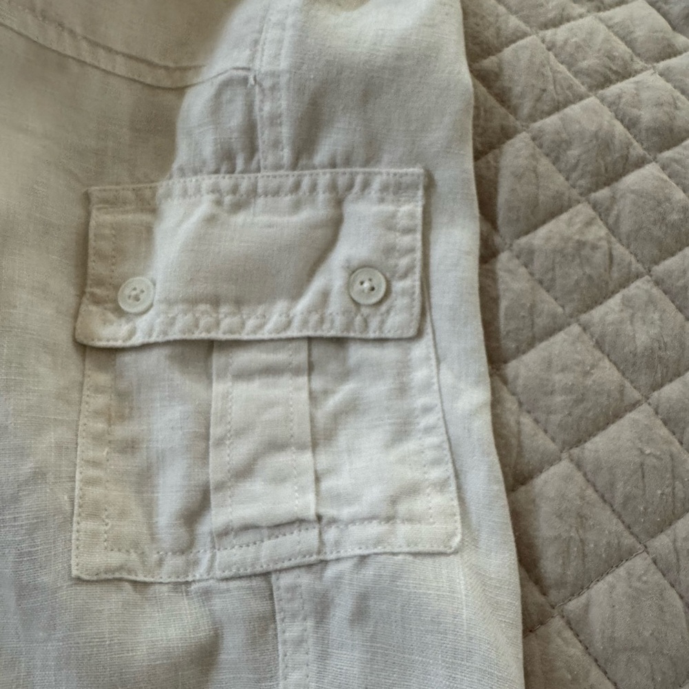 Tommy Bahama White Linen cargo crop pants - Picture 8 of 12
